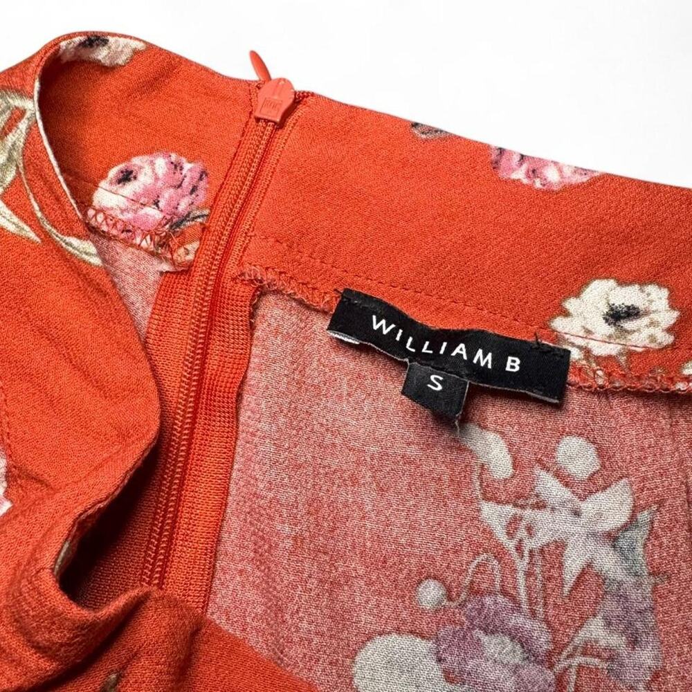 NEW William B Orange Floral Whimsigoth High-Rise Wide Leg Side-Split Pant — SM - Picture 2 of 6